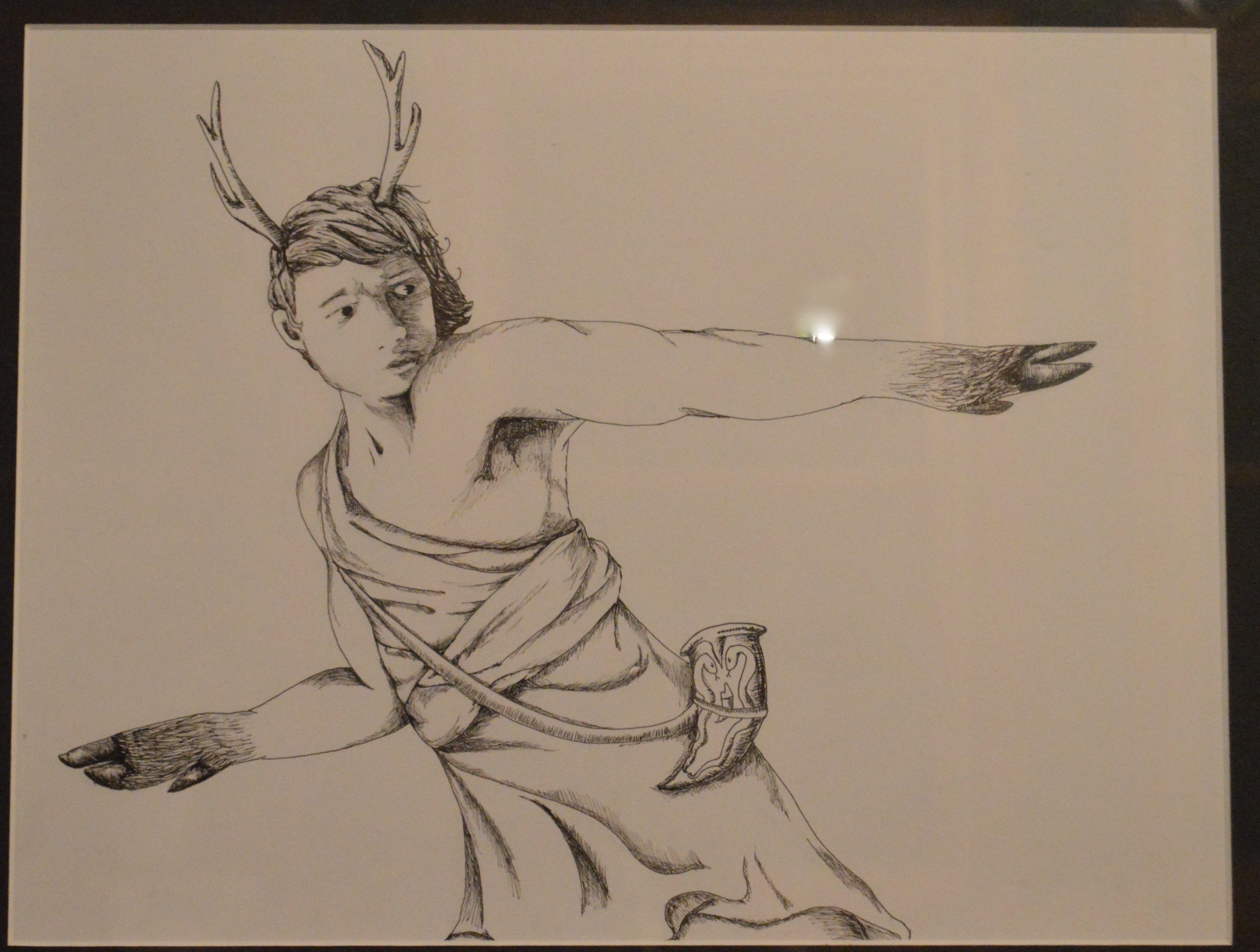 Actaeon, 2015 Ink Pen Actaeon transforming into a stag as described by Ovid in the Metamorphoses