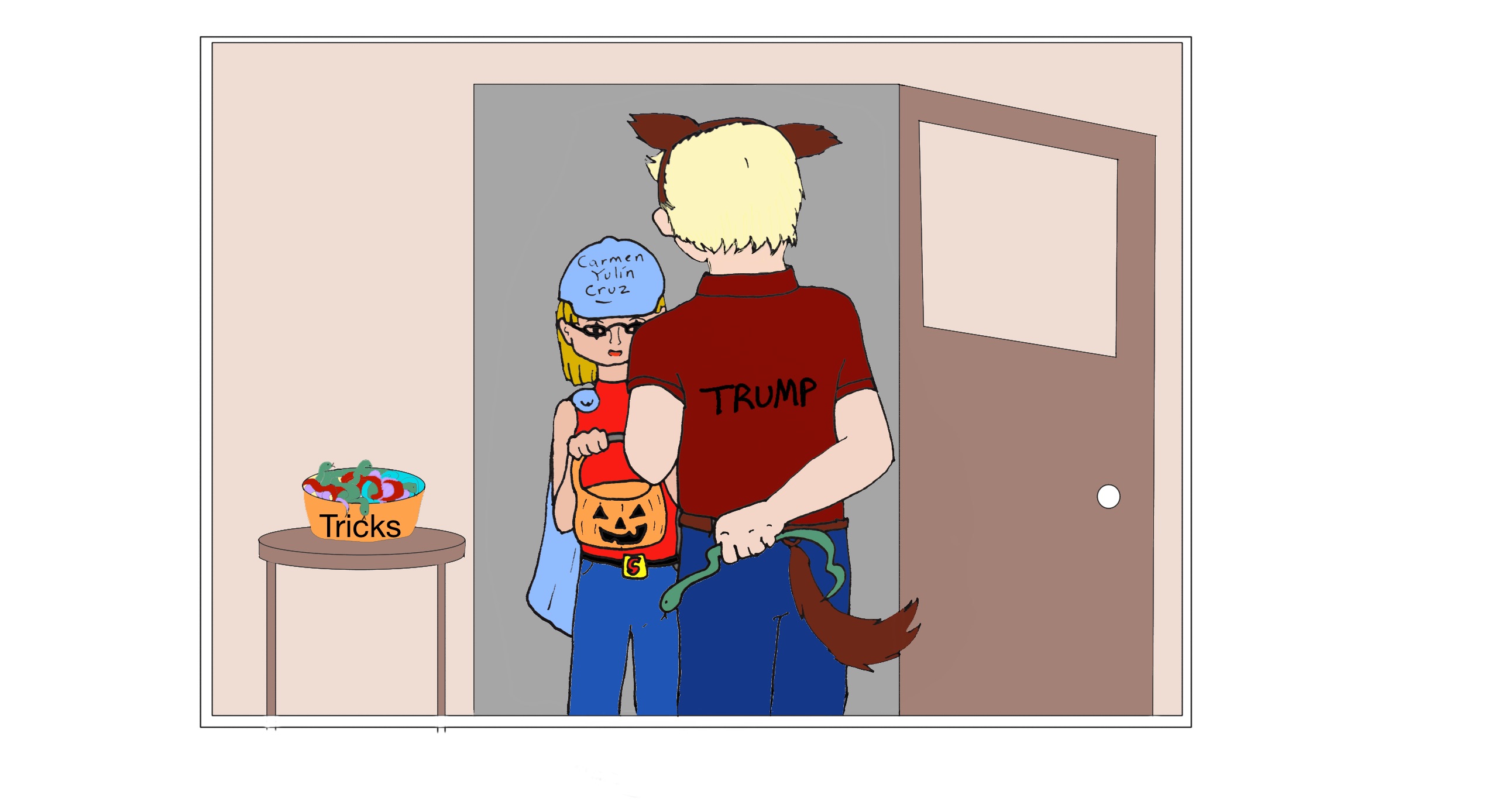 All Tricks, No Treats, 2016 Ink, paper, digital coloring