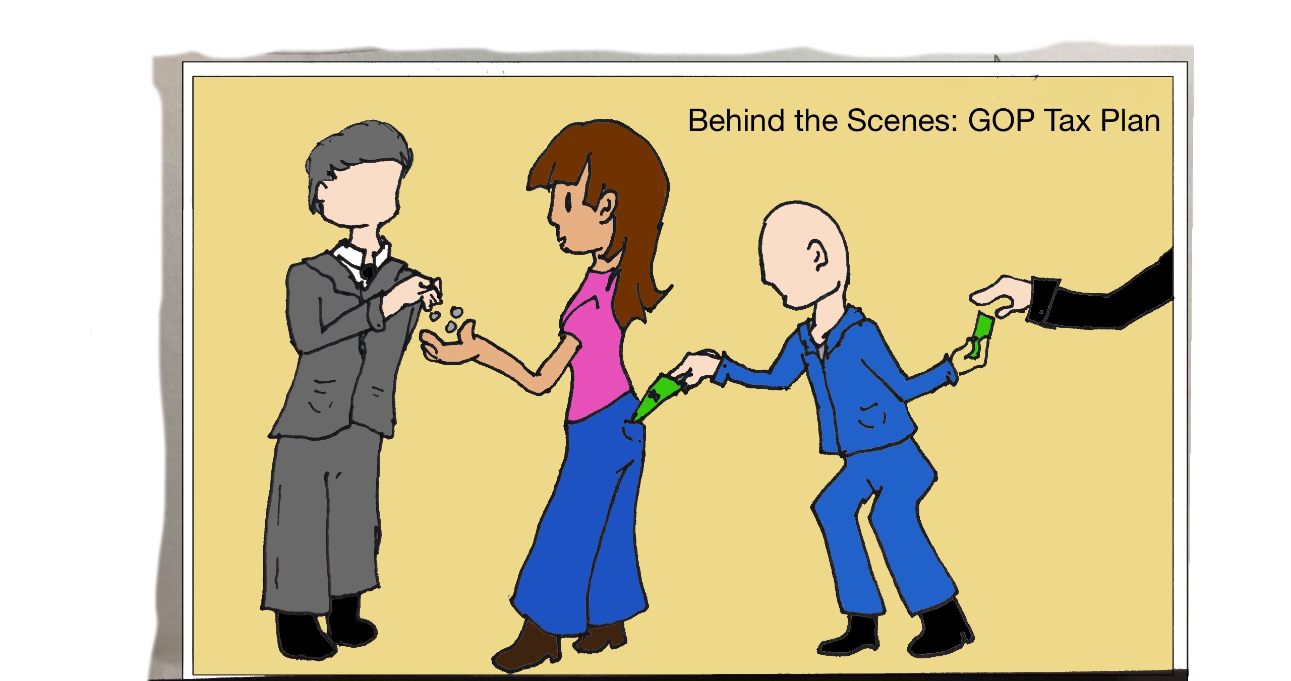 Behind the Scenes, 2016 Ink, paper, digital coloring