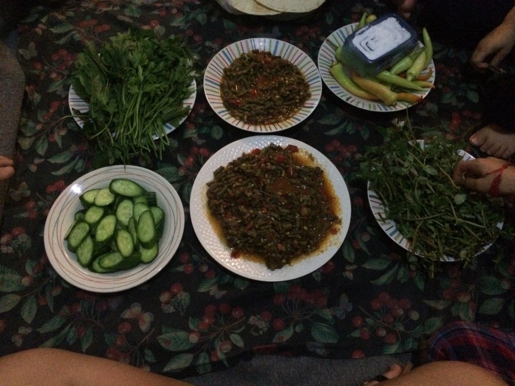 Dinner, 2017 Photograph I met a family who had fled Greece and sought asylum in Greece. They welcomed me into their home. They generously prepared a large meal for me. Sitting on the floor to eat dinner was something I had never experienced. I was honored to learn about their food and culture.