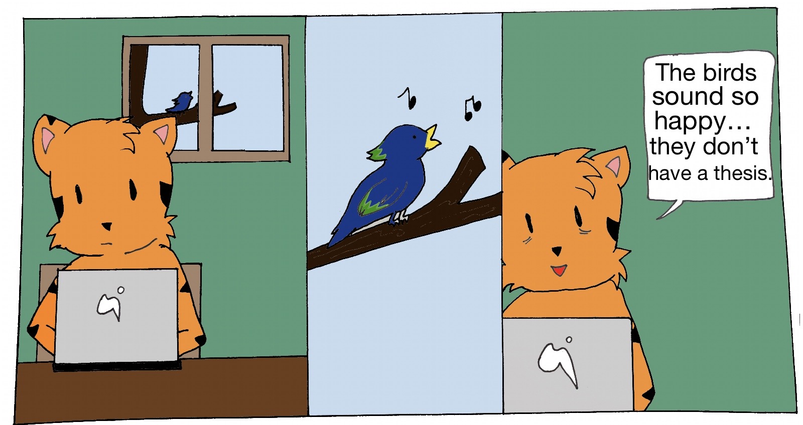 Hear the Birds?, 2018 Ink, paper, digital coloring