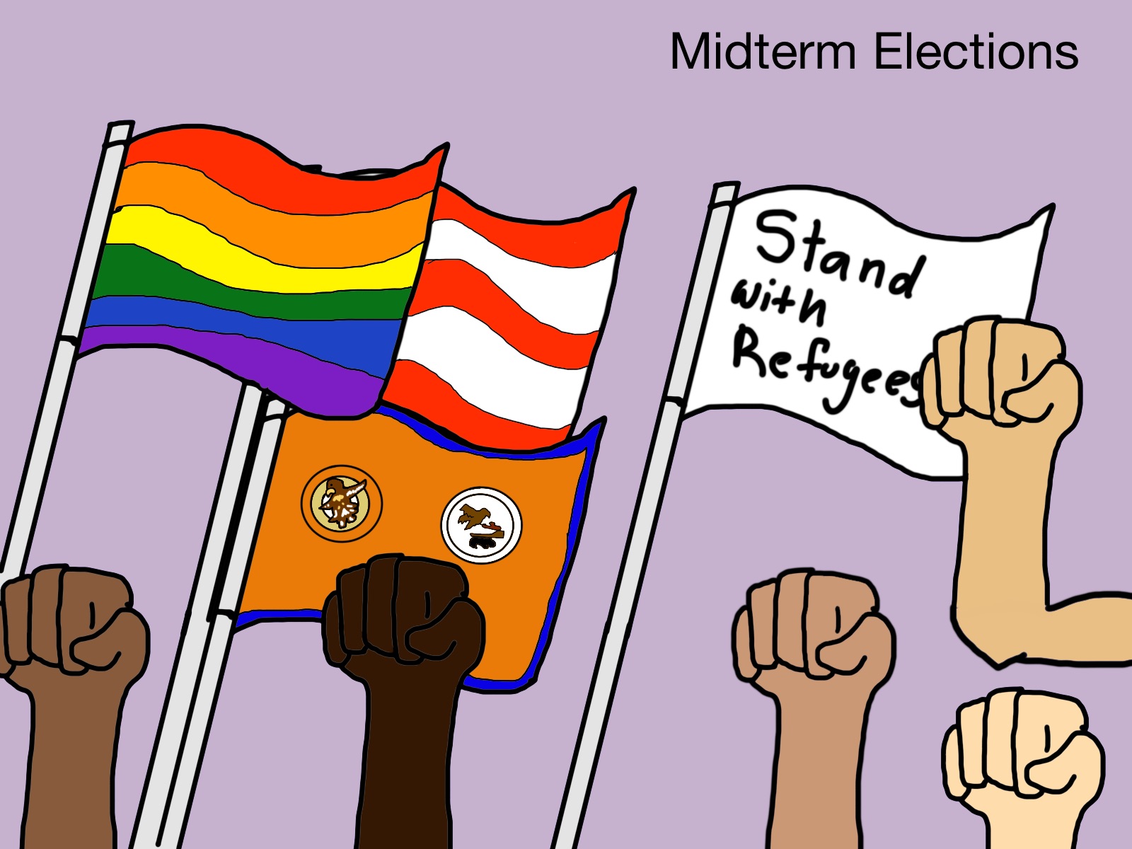 Midterm Elections, 2018 Ink, paper, digital coloring