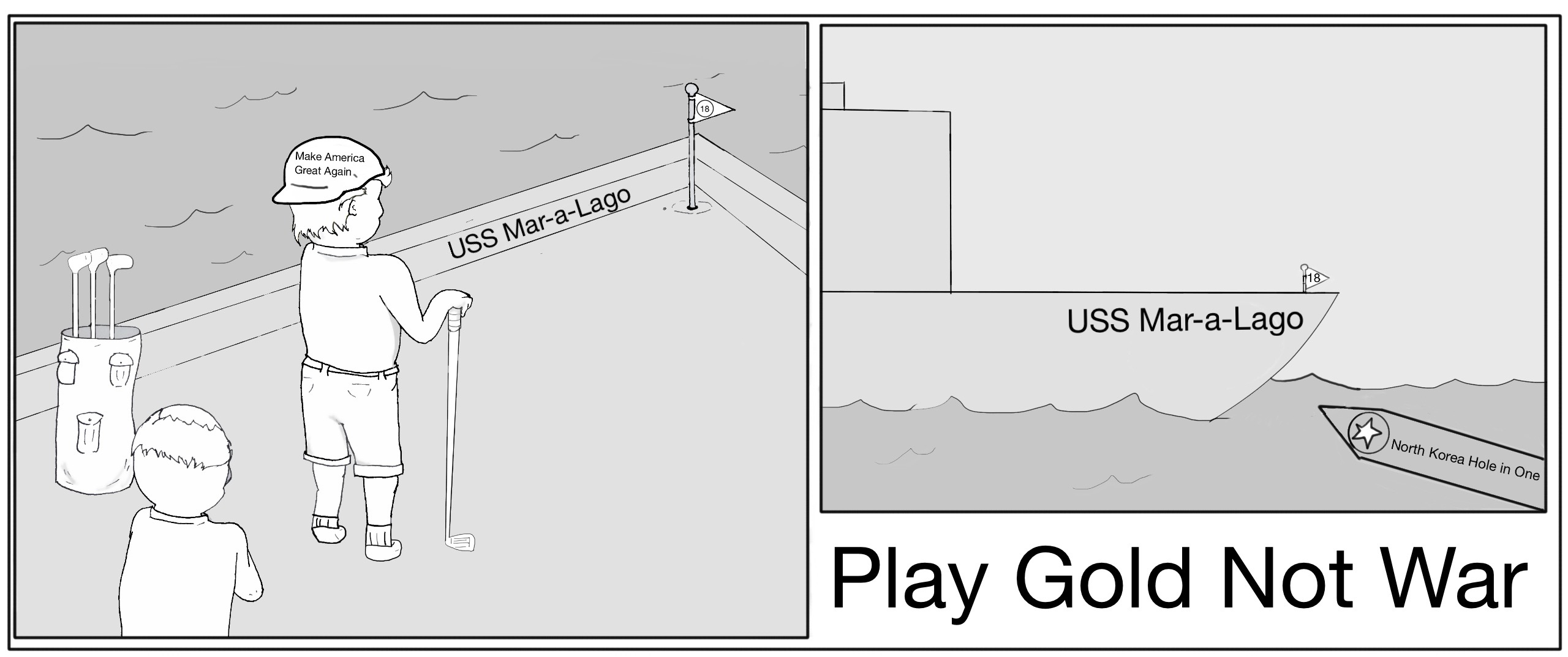 Play Gold not War, 2017
Ink, paper, digital coloring 