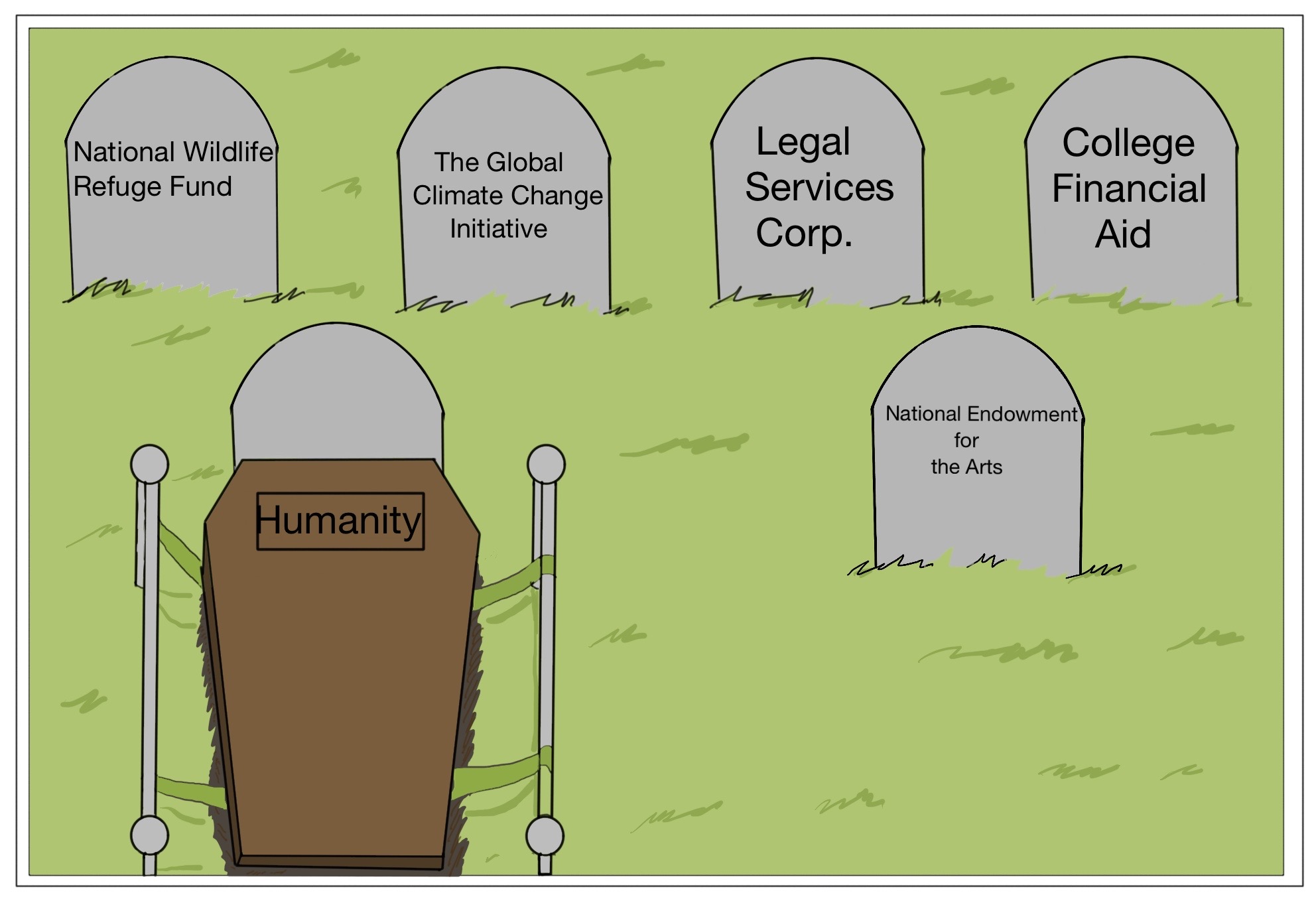 Trump Budget, 2018 Ink, paper, digital coloring